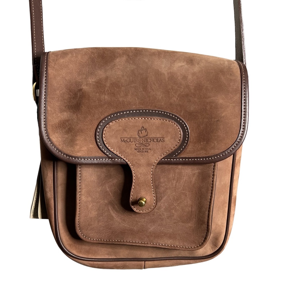 McGuire Nicholas Vintage deadstock suede leather crossbody purse saddle bag - Picture 2 of 12